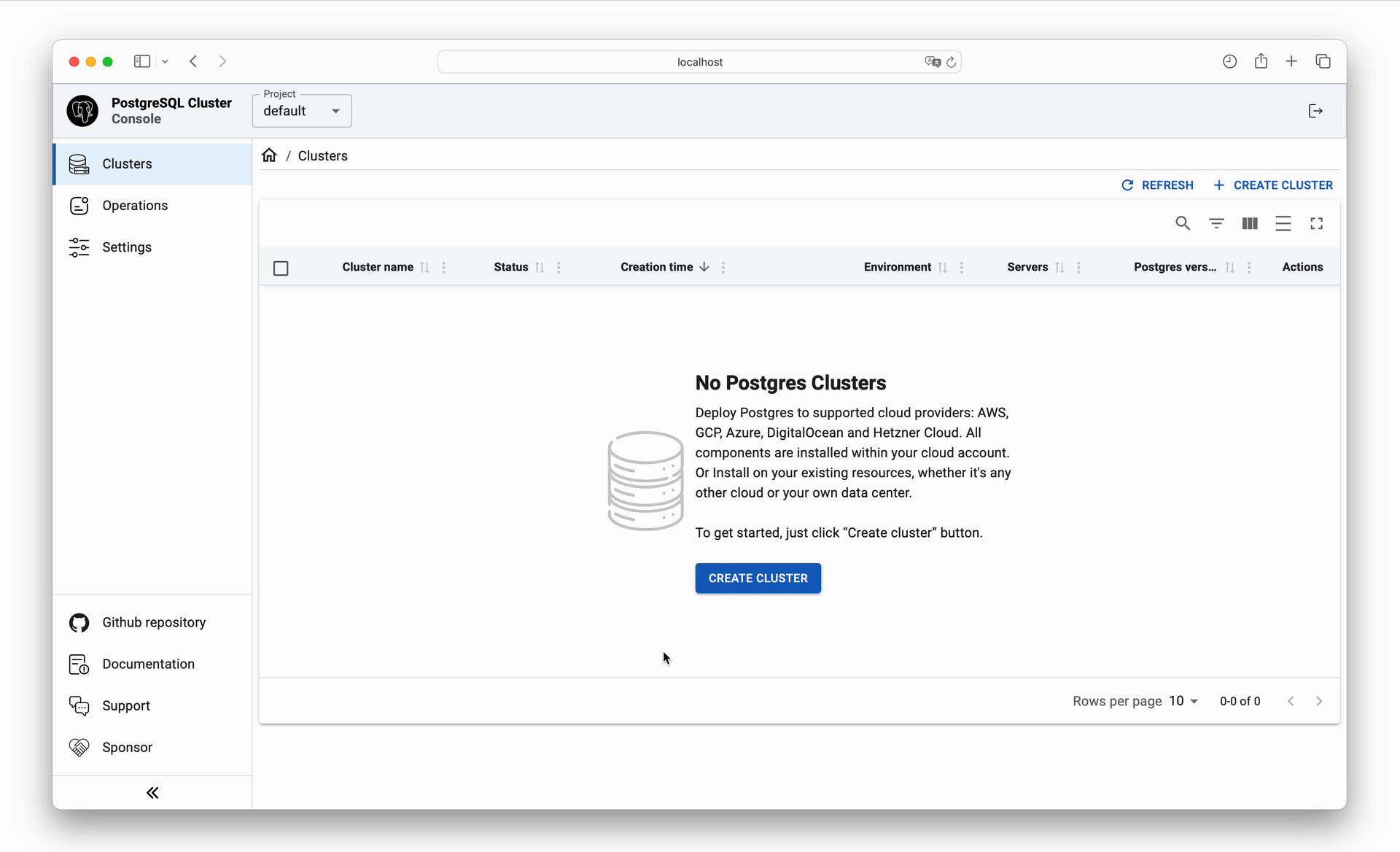 Cluster creation demo